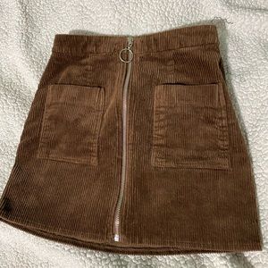 Brown corduroy mini skirt